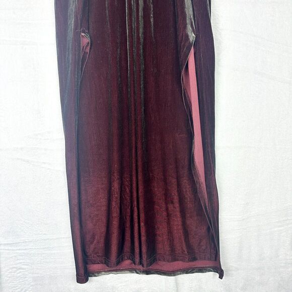 Roberta Vintage Velvet Whimsigoth Maxi Dress Size Medium Deep Wine Merlot - Picture 3 of 9